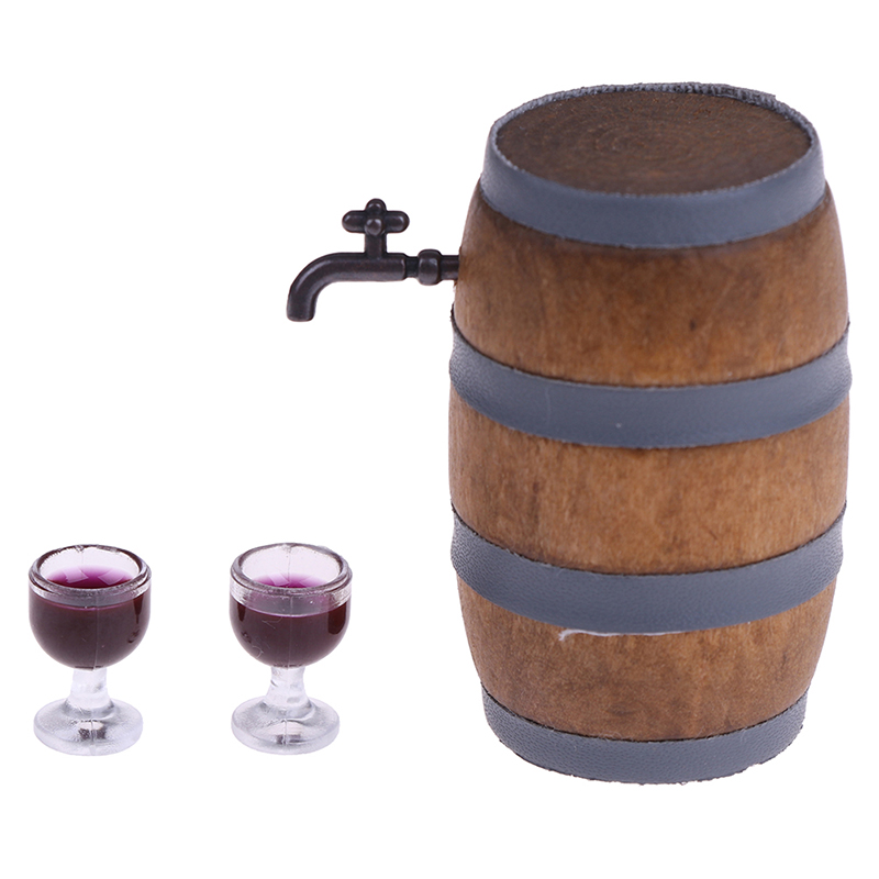 Wine Beer Red - Mini Ahşap Kırmızı Şarap Fıçısı Minyatür