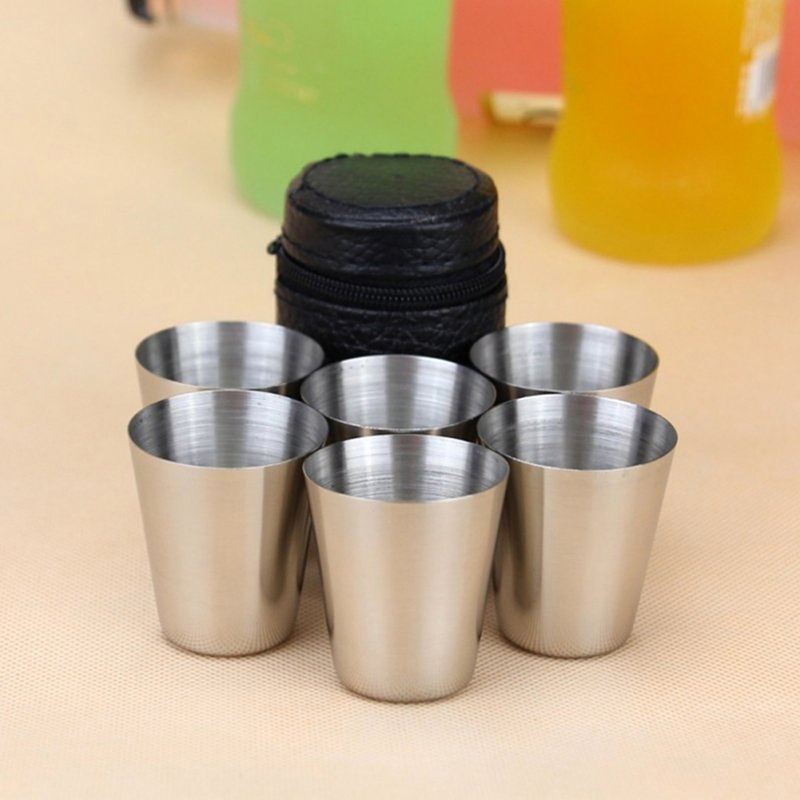 Wine Beer Glass Set - 4/6 adet paslanmaz çelik bardaklar Mini