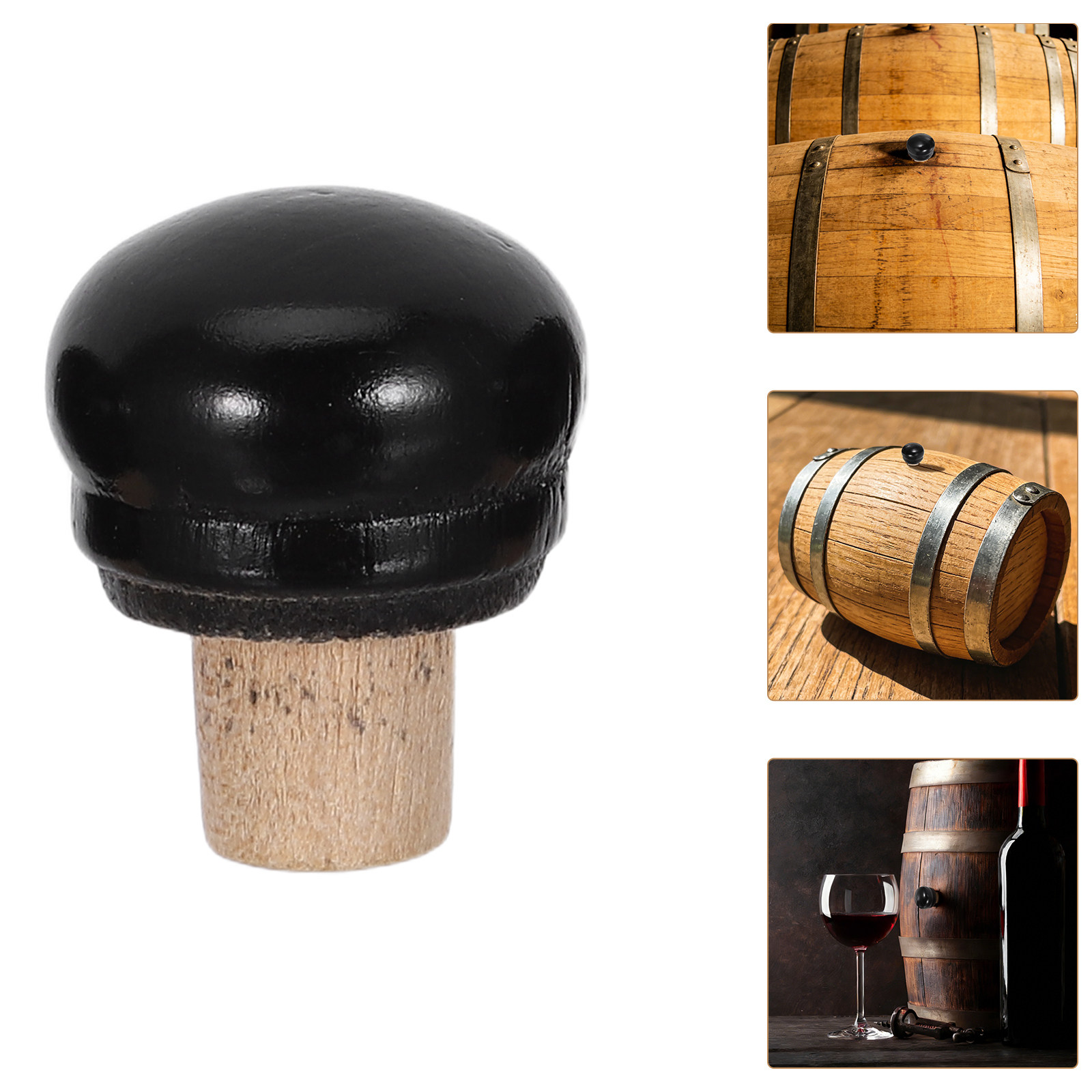 Wine Beer Glass Set - 4 Adet Meşe Fıçı Mantarı Seti,