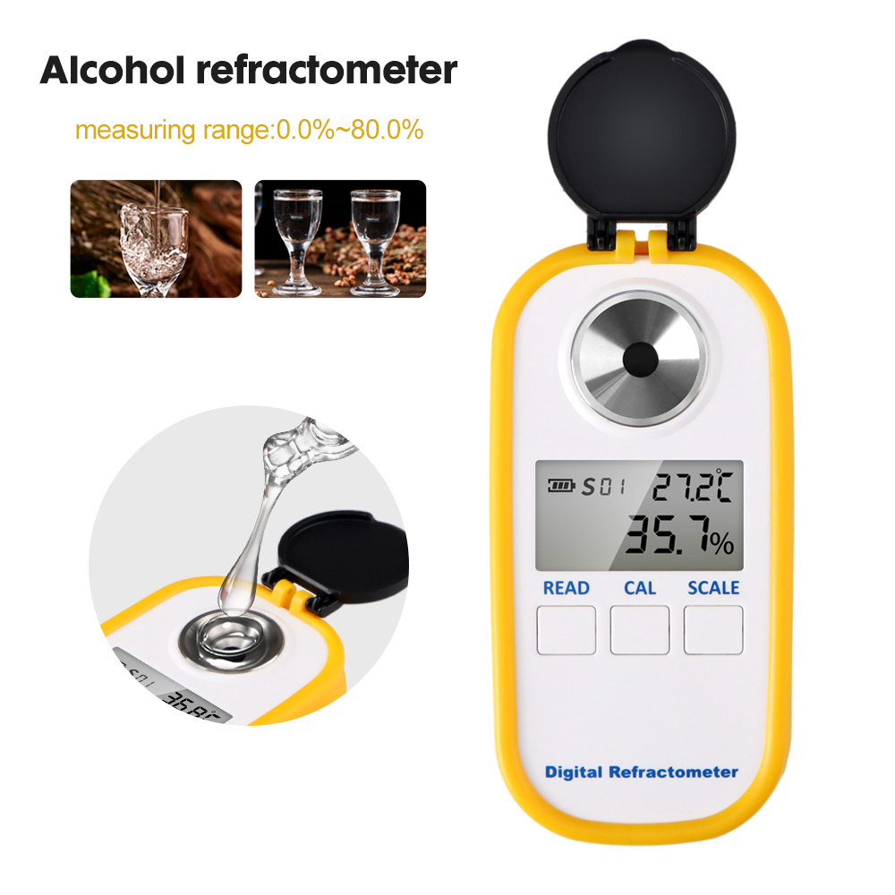 Wine Beer Spirits - Dijital Alkol Refraktometre 0-80% Yüksek Doğruluk