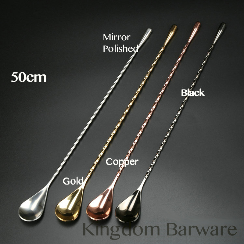 Bar Spoon Twisted - 50 cm Kokteyl Bar Kaşık 304
