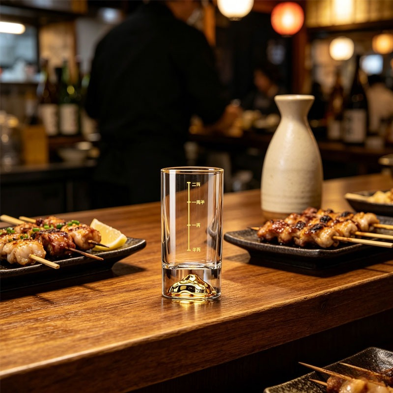 Wine Beer Spirits - Lüks Kokteyl Bardağı Kristal Altın Varaklı
